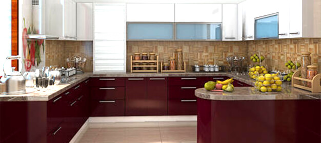 G Shaped Modular Kitchen in Ambala